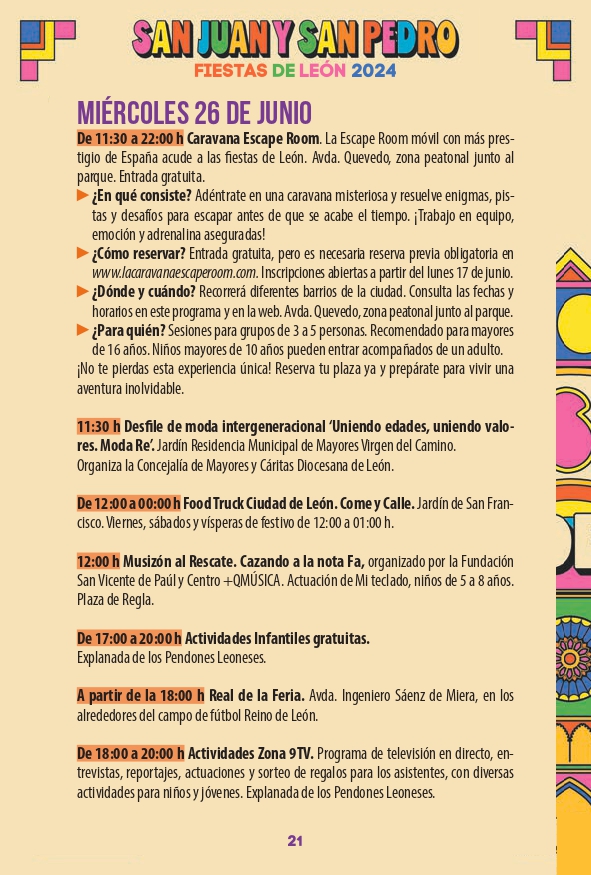 Programa de las Fiestas de León ‘San Juan y San Pedro 2024’ 20