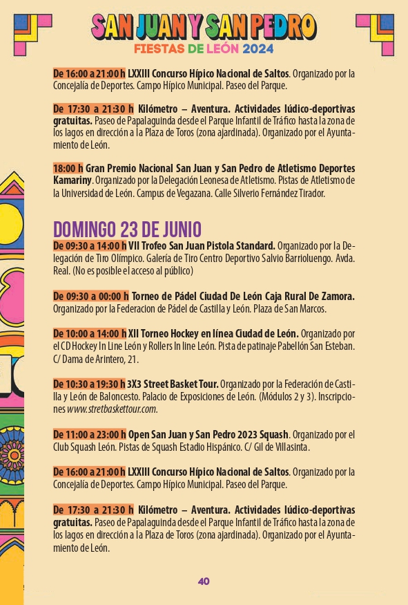 Programa de las Fiestas de León ‘San Juan y San Pedro 2024’ 39