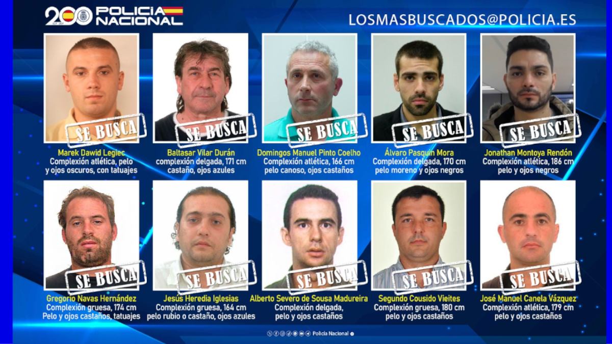 Estos son los 10 fugitivos más buscados en España 1