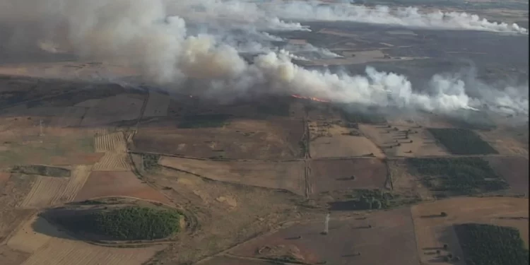 Incendio en Castrillo de los Polvazares