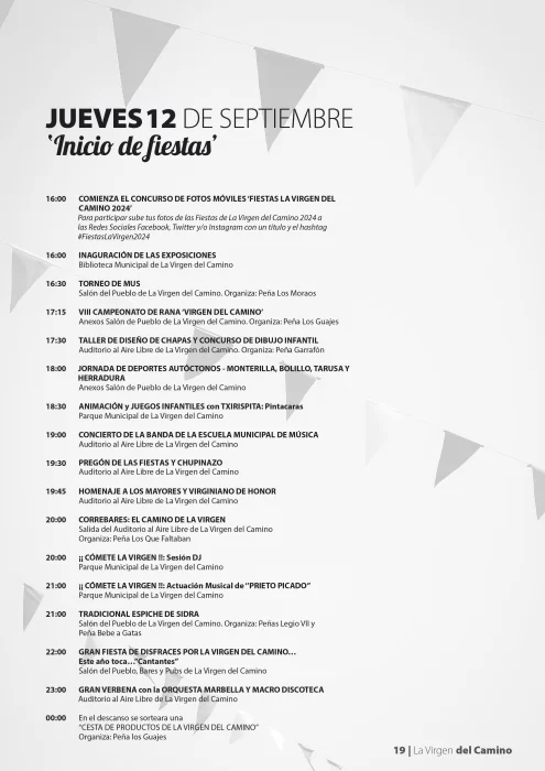 Programa completo de las fiestas de La Virgen del Camino 3