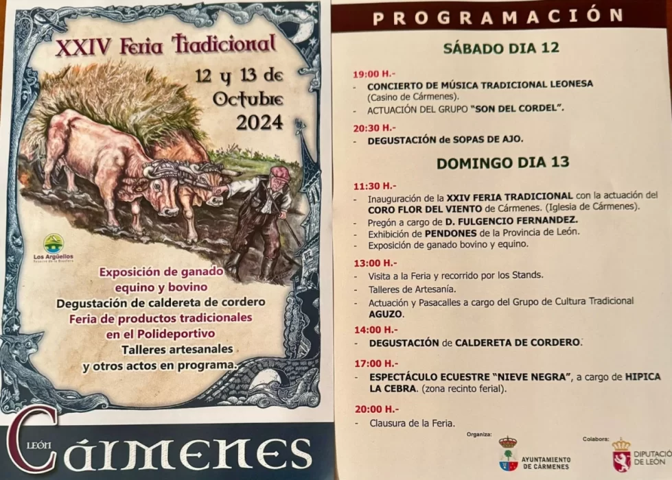 Programa completo de la XXIV Feria Tradicional de Cármenes 1