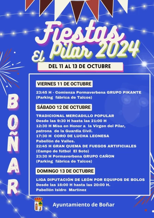 Programa de las Fiestas del Pilar 2024 en Boñar 1