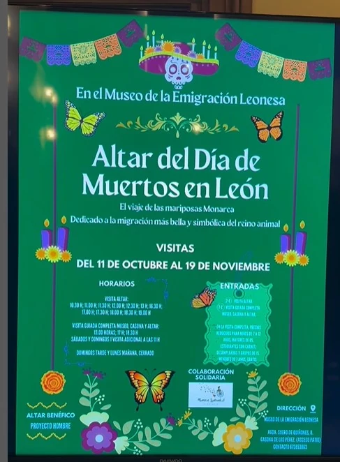 El Museo de la Emigración Leonesa abre su Altar del Día de Muertos dedicado a la mariposa Monarca 2