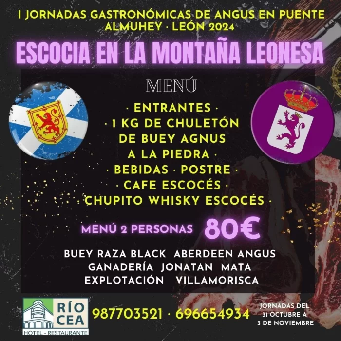 Así será el menú de las I Jornadas Gastronómicas de Angus en Puente Almuhey 2