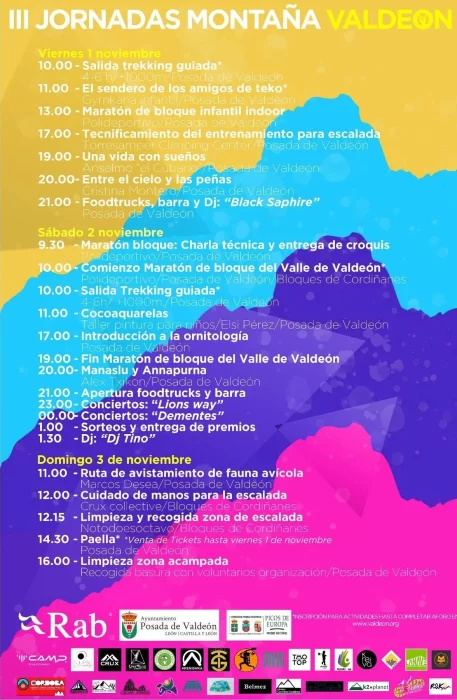 Programa completo de las III Jornadas de Montaña de Valdeón 2