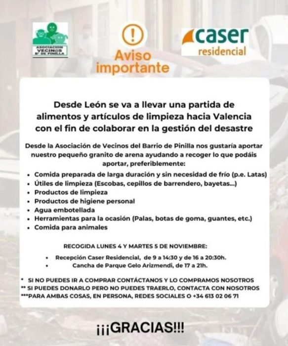 Puntos de donaciones en León para la dana de Valencia 5