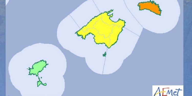 La alerta activada en Baleares