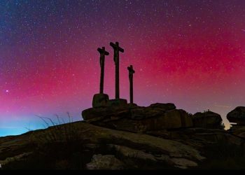 Auroras boreales en Año Nuevo. Foto: Susana Martín