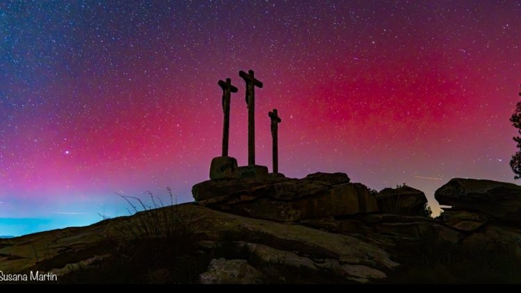 Auroras boreales en Año Nuevo. Foto: Susana Martín