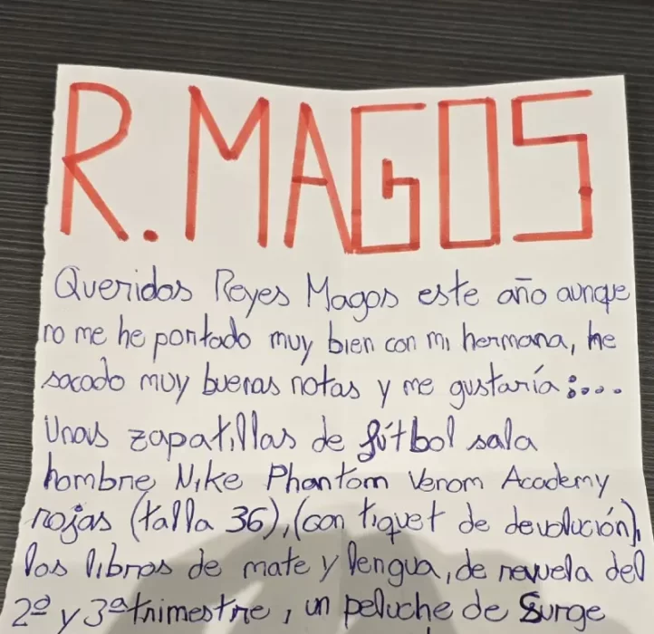 La emotiva carta de un niño de León a los Reyes Magos conmueve a todos 1