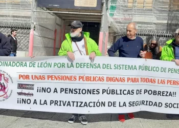 Protesta de pensionista en León