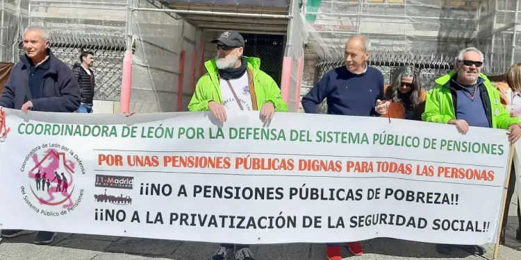 Protesta de pensionista en León