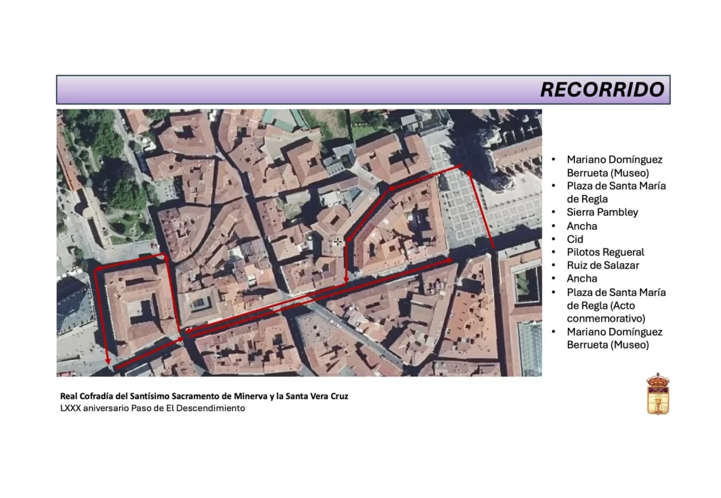 Recorrido de la procesión extraordinaria del paso de El Descendimiento en León 1