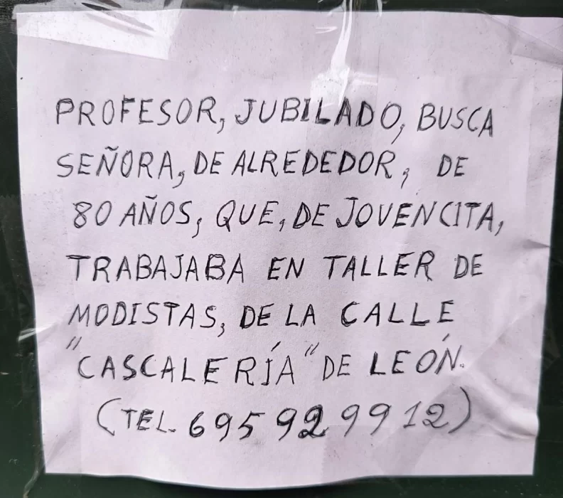 Se busca en León a una joven modista de la calle Cascalería 1